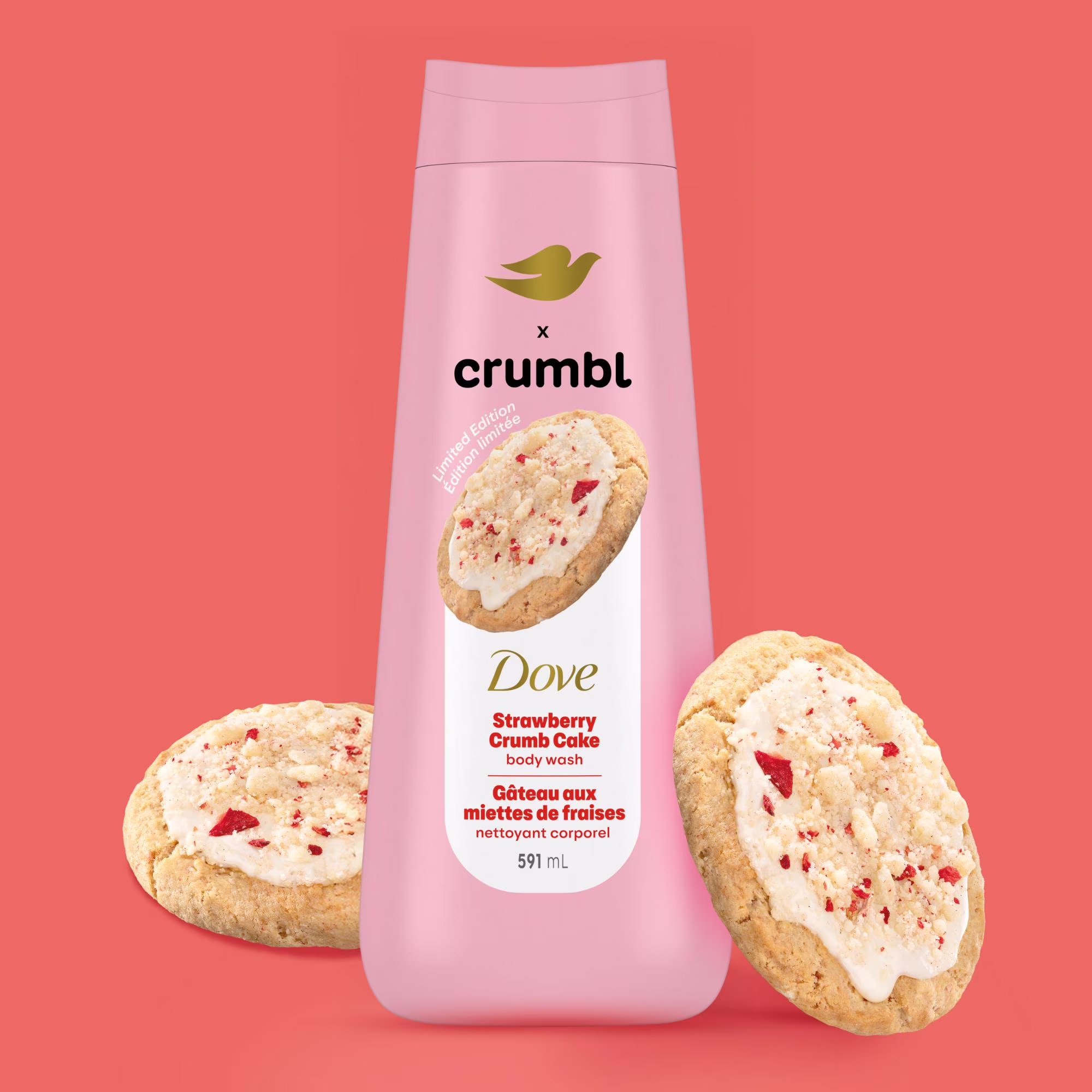 Dove x Crumbl Strawberry Crumb Cake Body Wash